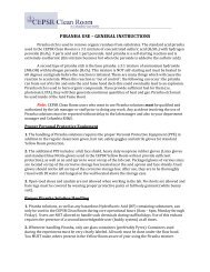 PIRANHA USE – GENERAL INSTRUCTIONS - Clean Room