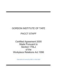 GORDON INSTITUTE OF TAFE PACCT STAFF Certified Agreement ...