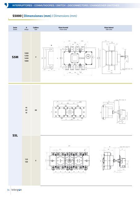 Interruptores seccionadores Switch disconnectors