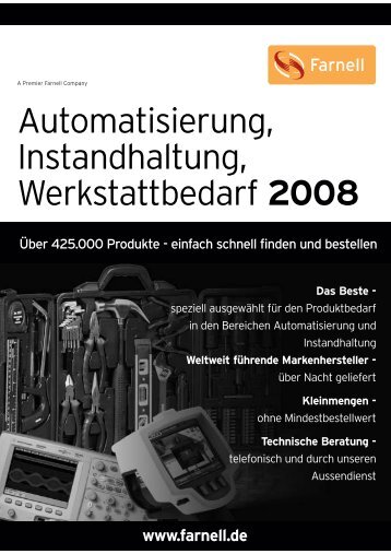 Automatisierung, Instandhaltung, Werkstattbedarf 2008 - Farnell