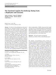 The Functional Analytic Psychotherapy Rating Scale: a Replication ...