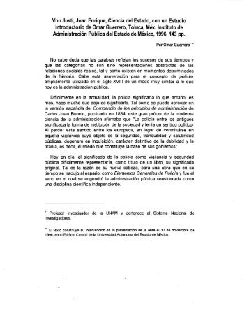 Von Justi, Juan Enrique, Ciencia del Estado, con ... - omarguerrero.org