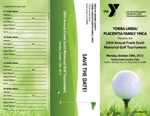 to download registration/sponsorship brochure - YMCA of Orange ...