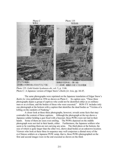 Analyzing the âPhotographic Evidenceâ of the Nanking Massacre