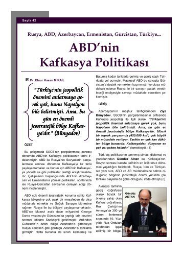 ABD'nin Kafkasya PolitikasÄ± - turan-sam