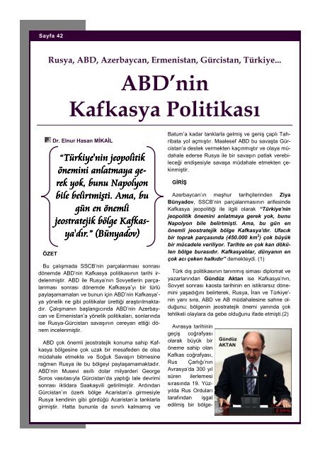 ABD'nin Kafkasya PolitikasÄ± - turan-sam