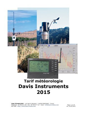 Tarifs 2013 - Station météo Davis