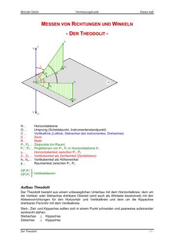 MESSEN VON RICHTUNGEN UND WINKELN - DER THEODOLIT