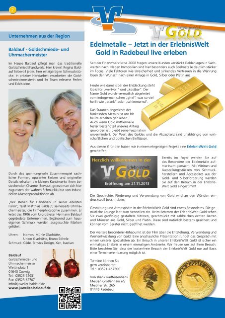 Kundenzeitschrift Ausgabe 04/2013 Region Meißen - Volksbank ...