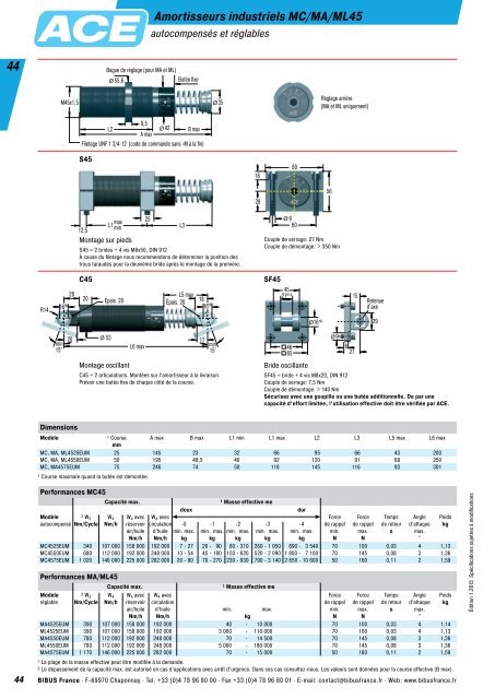 Ãdition 1.2013 Amortisseurs Industriels et de ... - BIBUS France