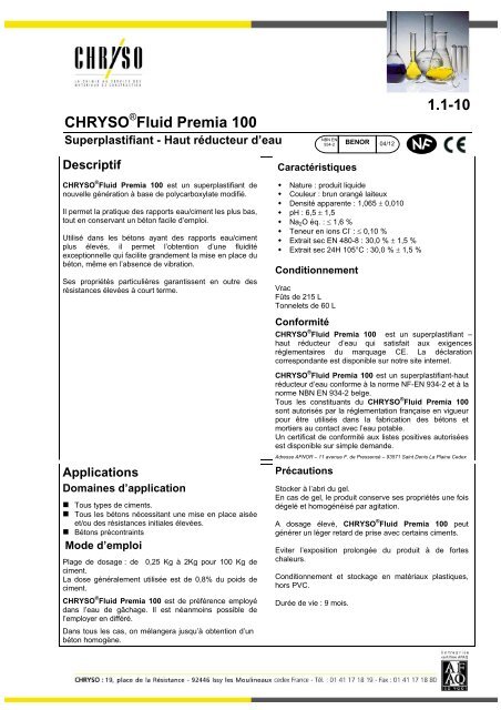 1.1-10 CHRYSO Fluid Premia 100