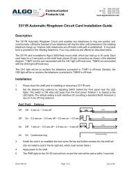 Circuit Card Install Guide - Algo Communication Products