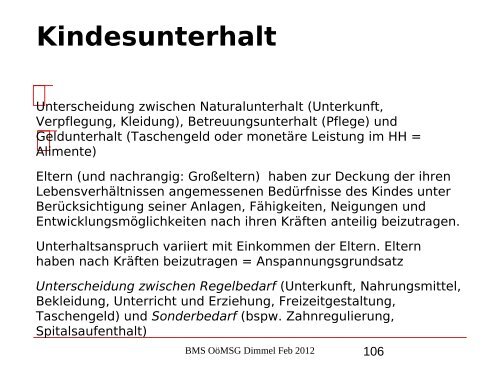 Nikolaus Dimmel: Zentrale Bereiche des BMS-Rechts