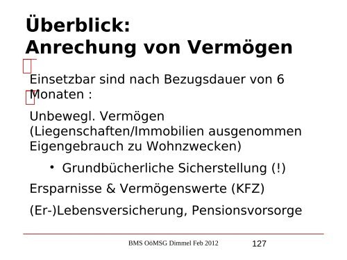 Nikolaus Dimmel: Zentrale Bereiche des BMS-Rechts