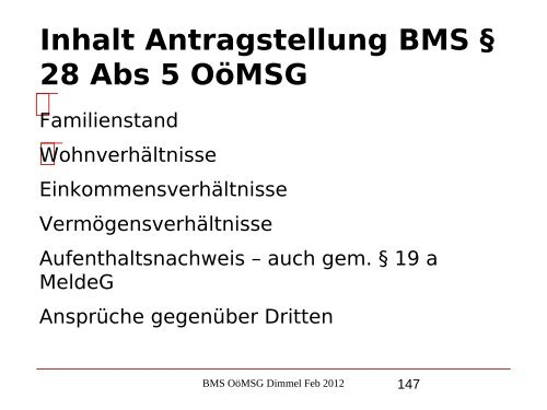 Nikolaus Dimmel: Zentrale Bereiche des BMS-Rechts