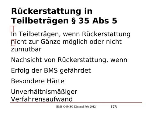 Nikolaus Dimmel: Zentrale Bereiche des BMS-Rechts