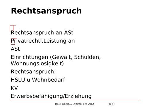 Nikolaus Dimmel: Zentrale Bereiche des BMS-Rechts