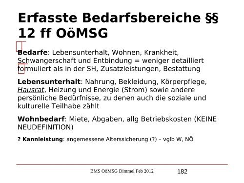 Nikolaus Dimmel: Zentrale Bereiche des BMS-Rechts