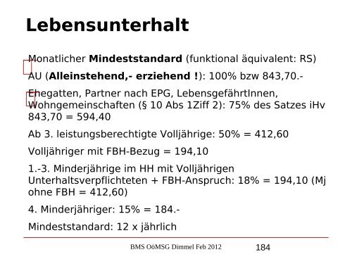 Nikolaus Dimmel: Zentrale Bereiche des BMS-Rechts