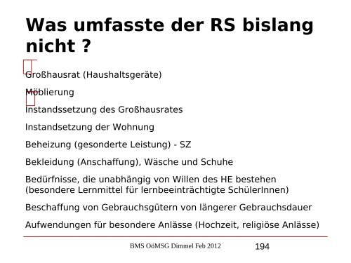 Nikolaus Dimmel: Zentrale Bereiche des BMS-Rechts