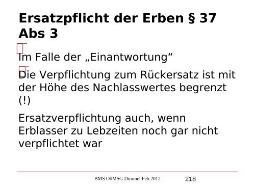 Nikolaus Dimmel: Zentrale Bereiche des BMS-Rechts