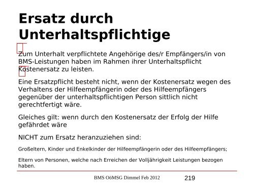 Nikolaus Dimmel: Zentrale Bereiche des BMS-Rechts