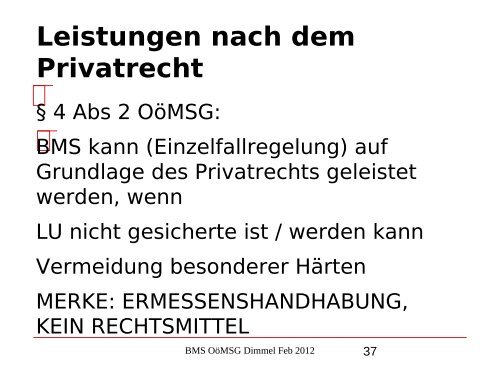 Nikolaus Dimmel: Zentrale Bereiche des BMS-Rechts