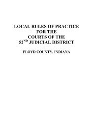 Local Civil Rules - Floyd County Indiana - State of Indiana