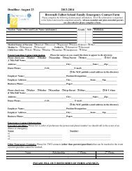 Family Emergency Contact Form - Brownell-Talbot School