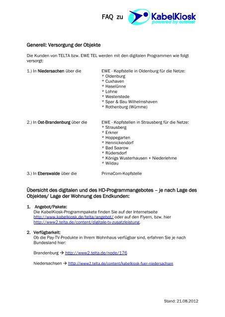 Faq Digi Tv Telta Citynetz Eberswalde Gmbh