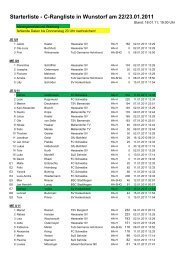 Starterliste Wunstorf 2 - Badmintonregion Hannover