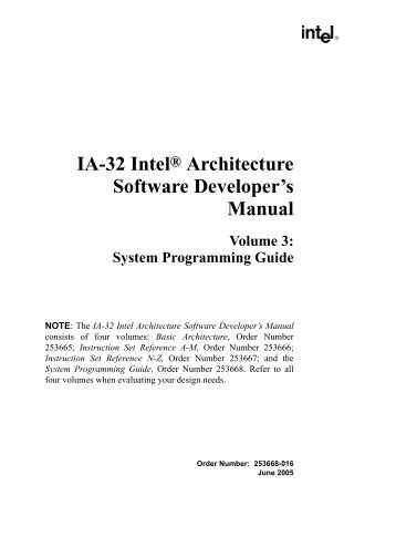 IA-32 IntelÂ® Architecture Software Developer's Manual, Volume 3