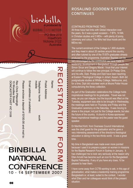 Welcome to this summer edition of Binbilla ... - Global Interaction