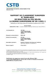 Classement au Feu SystÃ¨me RhÃ©a 400 Rapport de ... - Vpi