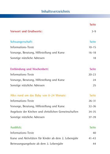 Schwangerschaft Entbindung und Wochenbett 0-24 Monate Ausblick