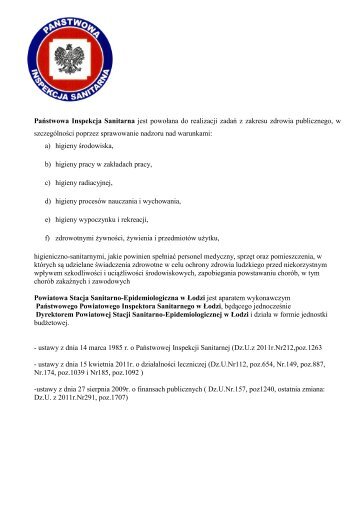 2010 rok 2011 rok - WojewÃ³dzka Stacja Sanitarno ...