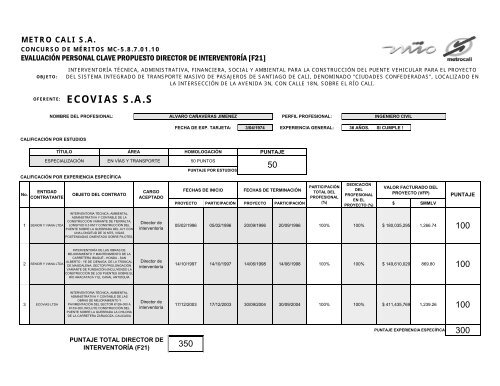 INFORME DE EVALUACIÃN - Metrocali