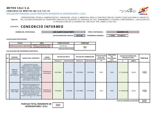 INFORME DE EVALUACIÃN - Metrocali