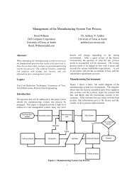 Management of the Manufacturing System Test Process