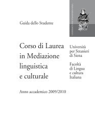 Corso di Laurea in Mediazione linguistica e culturale