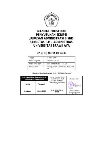 Manual Prosedur Skripsi - Universitas Brawijaya