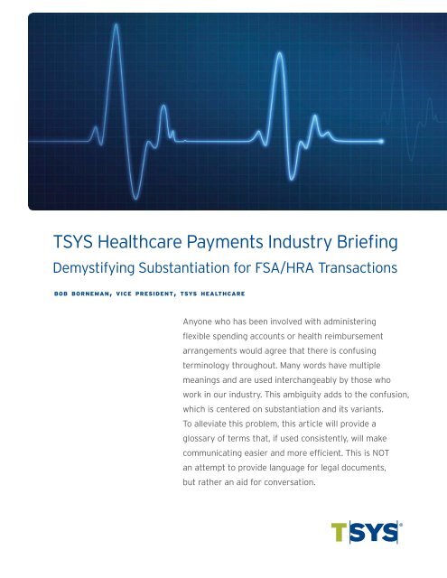 TSYS Healthcare Payments Industry Briefing - PYMNTS.com