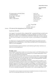Brief aan de De staatssecretaris van Sociale Zaken en - Inspectie SZW