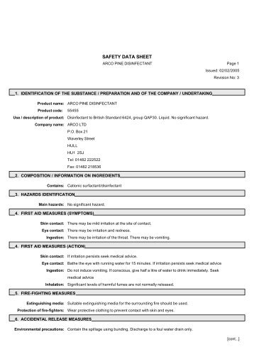 SAFETY DATA SHEET - Arco