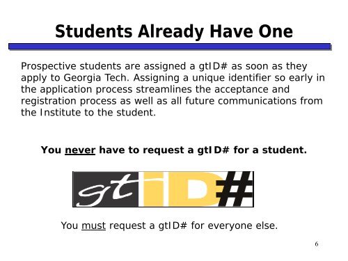 How To Request A gtID# (Georgia Tech Identification Number)