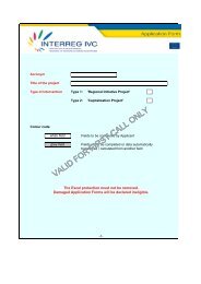 Sample application form - Interreg IVC