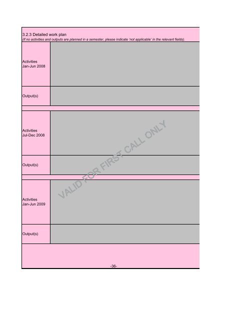 Sample application form - Interreg IVC