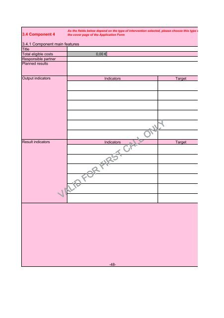 Sample application form - Interreg IVC