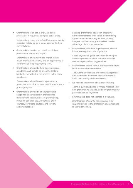 GRANTMAKING MANIFESTO - Our Community