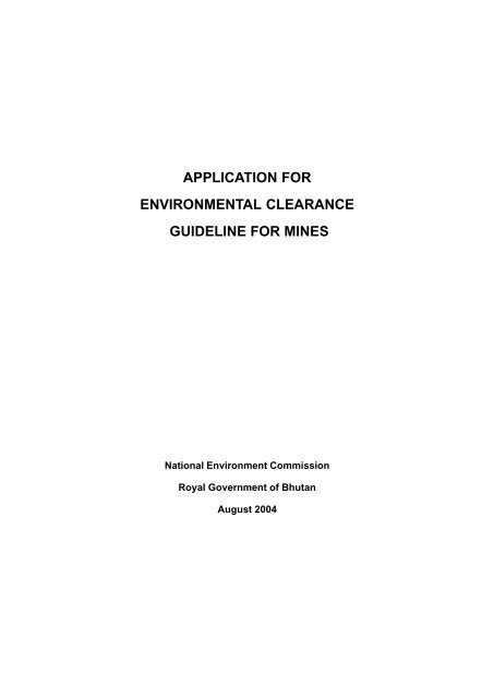 application for environmental clearance guideline for mines